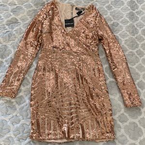 Charlotte Russe sequins rose gold dress.